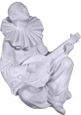 French Clown with Mandolin Plaster Statue