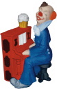 Clown on Piano Plaster Statue