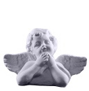 Cherub Bust with Hands on Chin Statue
