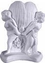 Three Cherub Blossom  Plaster Vase