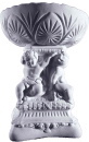 Cherubs Holding Faceted Bowl  Plaster Vase