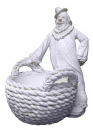 Clown with Basket  Plaster Vase