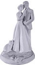 Couple with Cat Plaster Statue