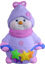 Girl Snowman with Stars Plaster Statue