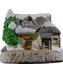 Winter Cottage Plaster Statue