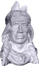 Indian Head with Two Feathers Plaster Statue