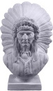 Indian Chief Bust on Base Plaster Statue