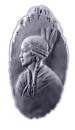Indian Woman Wood Carving Plaster Plaque