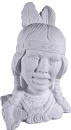 Indian Girl Bust with Two Feathers Plaster Statue