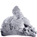 Indian with Buffalo Plaster Statue