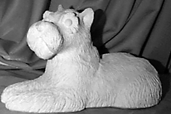 Schnauzer Lying Down statue
