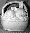 Two Bunnies in Basket statue