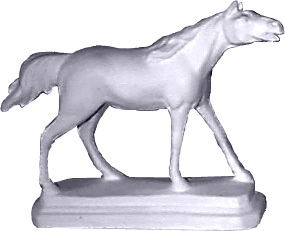 Horse on Base Plaster Statue