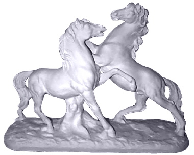 Fighting Stallions Plaster Statue