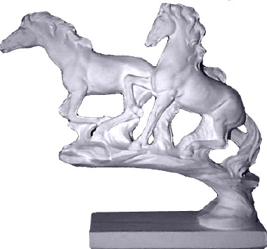 Horses on Cloud Plaster Statue