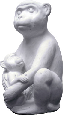 Monkey Family Plaster Statue