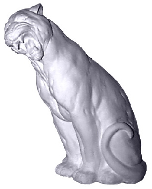 Roaring Panther with Head Tilted Plaster Statue