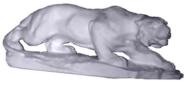 Panther on Base Plaster Statue