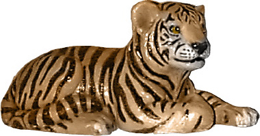 Tiger Cub Lying Down Plaster Statue