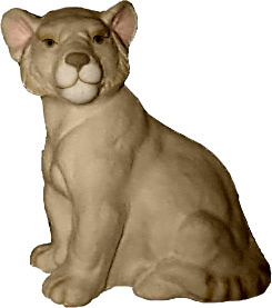 Lion Cub Seated Plaster Statue