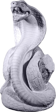 Cobra on Tree Trunk Plaster Statue