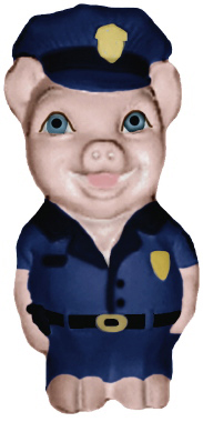 Policeman Pig Unpainted Plaster Piggy Bank