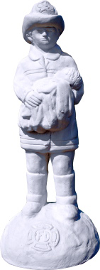 Fireman with Baby Plaster Statue