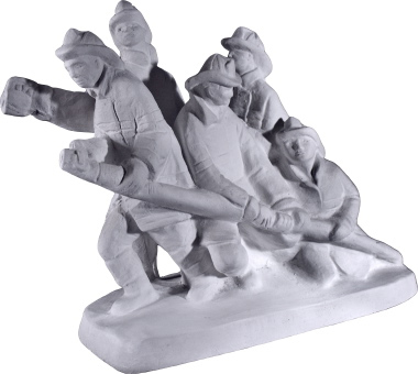 Bravest Firemen Plaster Statue