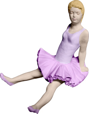 Ballerina Sitting Looking Up Plaster Statue
