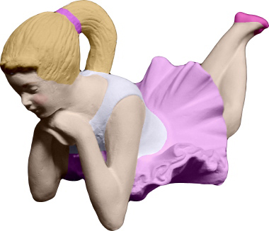 Ballerina Lying on stomach Plaster Statue