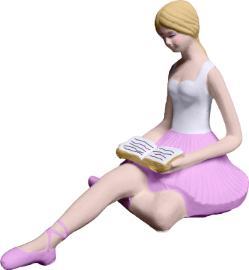 Ballerina Reading Plaster Statue