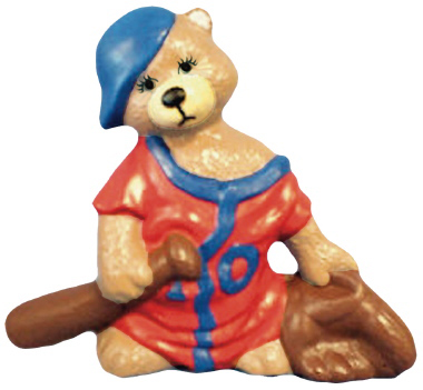 Baseball Bear Plaster Statue