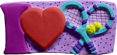 I Love Tennis Plaster Plaque