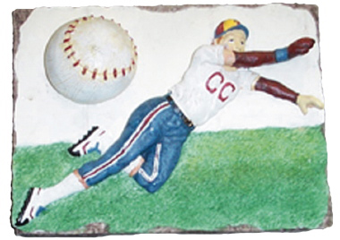 Baseball Players Plaster Plaque