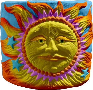 Sun Plaster Pencil Holder