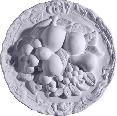 Round Fruit Still Life Plaster Plaque Large