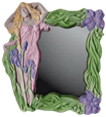 Deco Girl Plaster Mirror