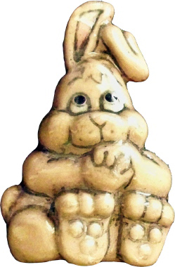 Rabbit Sitting Plaster Jewelry Pin