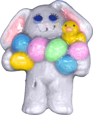 Bunny Carrying Eggs Plaster Jewelry Pin