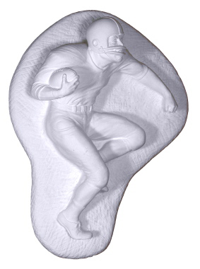 Football Player on Grass Plaster Plaque left