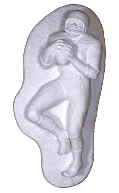 Football Player on grass Plaster Plaque Right
