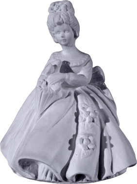Full Skirt Doll Plaster Statue b