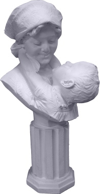 Mother and Child Plaster Statue Large