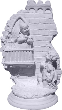 Juliet on Balcony Scene Plaster Statue
