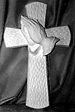 Praying Hands on Cross Wall Art Plaque