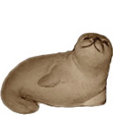 Big Eyes Seal Plaster Statue