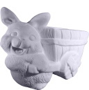 Bunny with Cart Bowl Plaster Vase