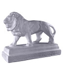Lion on Base Plaster Statue