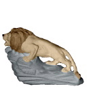 Lion on Base Plaster Statue Small