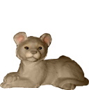Lion Cub Lying Down Plaster Statue Small